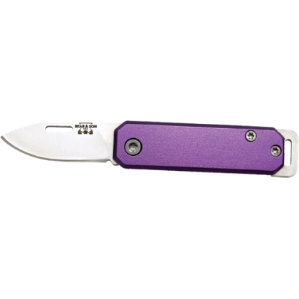 BEAR & SON SLIP JOINT FOLDER 1.5" PURPLE/SS ALUMINUM HANDLE