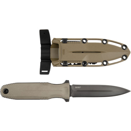 SOG KNIFE PENTAGON FX FDE 4.77" DBL EDGE BLADE FDE