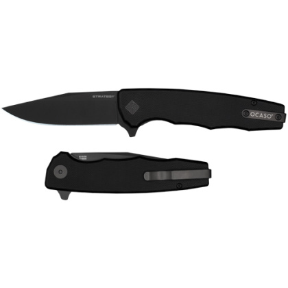 OCASO KNIVES STRATEGY 3.5" FLD BLACK G-10/BLACK PVD D2!
