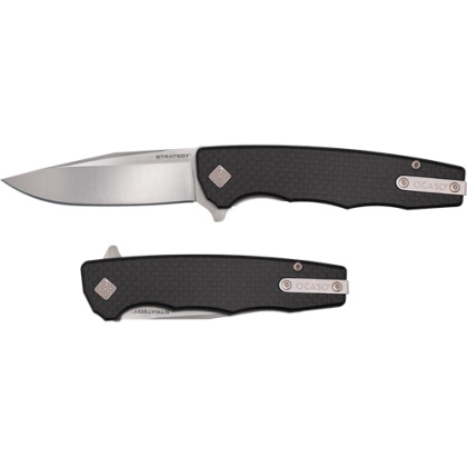 OCASO KNIVES STRATEGY 3.5" FLD CARBON FIBER/G-10 SATIN D2!