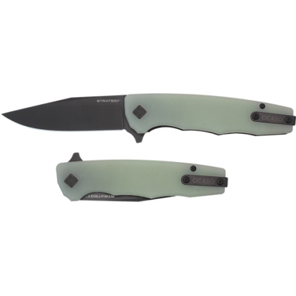 OCASO KNIVES STRATEGY 3.5" FLD JADE G-10/BLACK PVD D2!