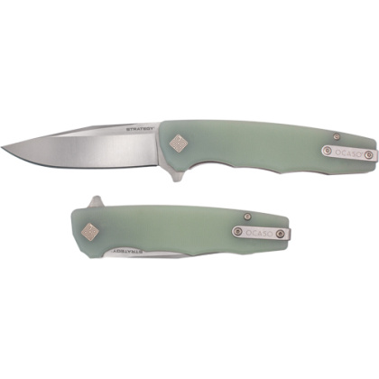 OCASO KNIVES STRATEGY 3.5" FLD JADE G-10/SATIN D2!