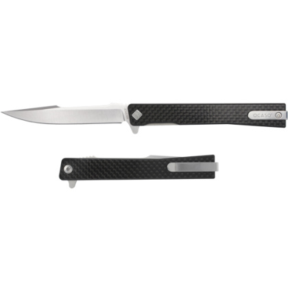 OCASO KNIVES SOLSTICE 3.5"FLDR CARBON FIBER/SATIN HARPOON<