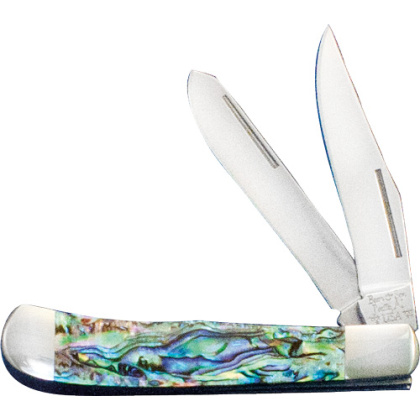BEAR & SON ABALONE TRAPPER 2.25" LOCKBACK SS/ABALONE HND!