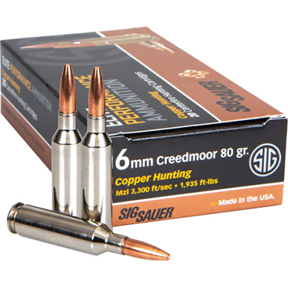 SIG 6MM CM 80GR ELITE COPPER HUNTING 20RD 10BX/CS