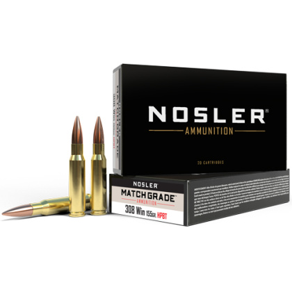 NOSLER MATCH 308 WIN 155GR CUSTOM COMP HPBT 20RD 10BX/CS<
