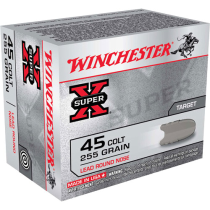 WINCHESTER SUPER-X 45 LC 255GR LEAD-RN 20RD 10BX/CS <