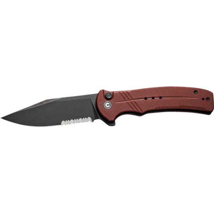 CIVIVI KNIFE COGENT 3.47" BURGUNDY G10/BLACK STONEWASH