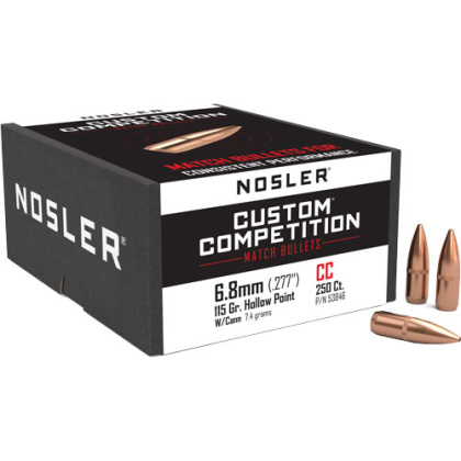 NOSLER BULLETS 6.8MM .277 115GR HP-BT CUSTOM COMP. 250CT