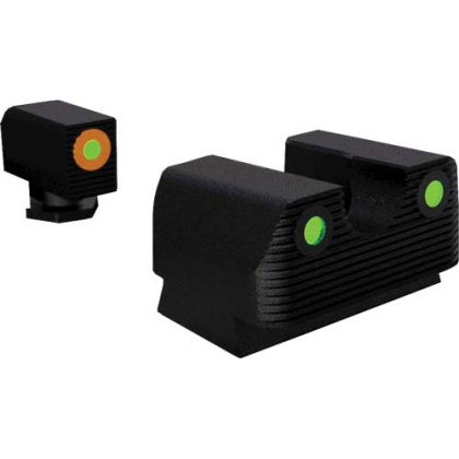 RIVAL ARMS TRITIUM NIGHT SGT SET FOR GLOCK 42/43 ORNG RING