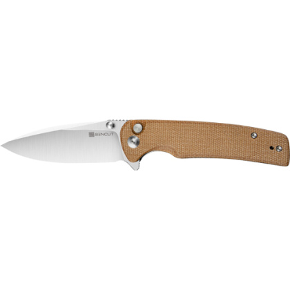 SENCUT KNIFE SACHSE 3.47" BROWN MICARTA/SATIN BTTN LOCK