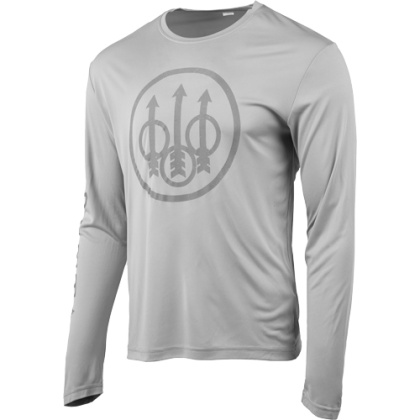BERETTA T-SHIRT LS VINTAGE TRIDENT LARGE LIGHT GREY<