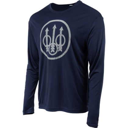 BERETTA T-SHIRT LS VINTAGE TRIDENT LARGE NAVY BLUE<