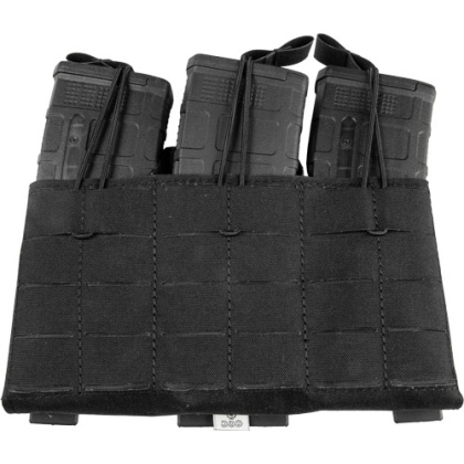 GREY GHOST GE TRIPLE MAG PANEL 5.56 MAG POUCH LAMINATE BLACK