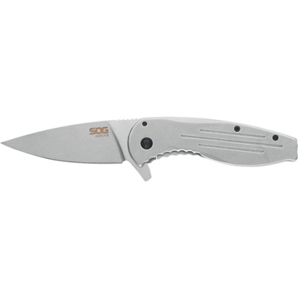SOG KNIFE AEGIS FLK STONE WASHED 3.38" PLAIN EDGE BLADE!