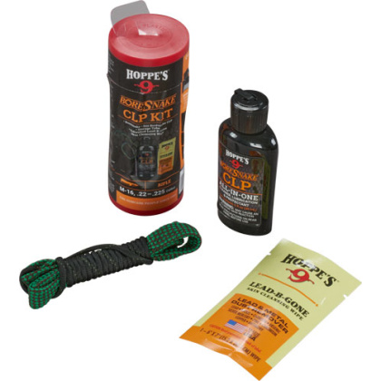 HOPPES BORESNAKE CLEANING KIT COMBO W/CLP .22/.223 RIFLE<