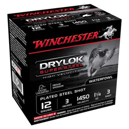 WINCHESTER DRYLOK 12GA 3" 1-1/4OZ #3 25RD 10BX/CS <