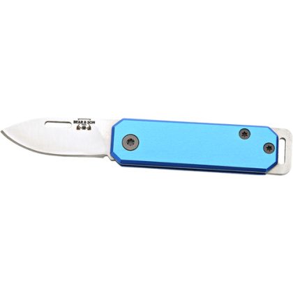 BEAR & SON SLIP JOINT FOLDER 1.5" BLUE/SS ALUMIMUN HANDLE!