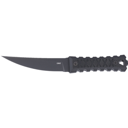 CRKT HZ4 4.76" FIXED PLAIN EDGE BLACK/BLACK W/SHEATH!