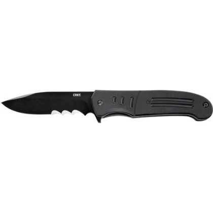 CRKT IGNITOR BLACK 3.48" PLN EDGE ASSTD OPENING SATIN/G10!