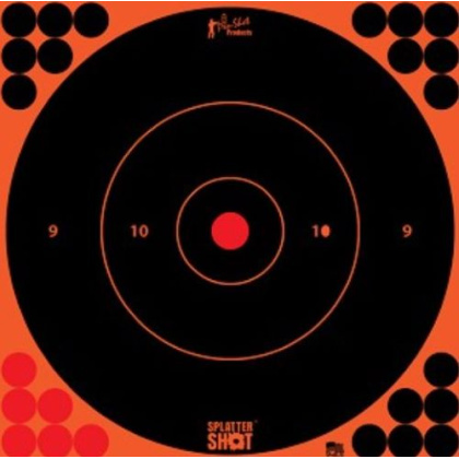 SPLATTER SHOT TARGET BULLSEYE 12" ORANGE PEEL/STICK 5EA