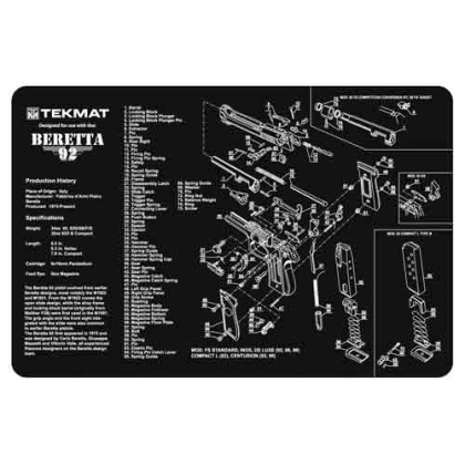 TEKMAT ARMORERS BENCH MAT 11"x17" BERETTA 92 PISTOL