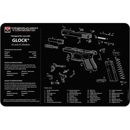 TEKMAT ARMORERS BENCH MAT 11"x17" FOR GLOCK 42/43