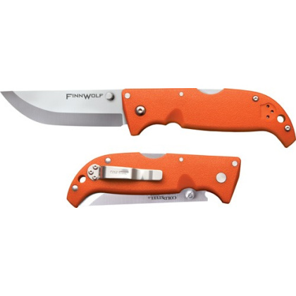 COLD STEEL FINN WOLF 3.5" BLZ ORANGE CLIP FOLDER W/TRI-AD LK
