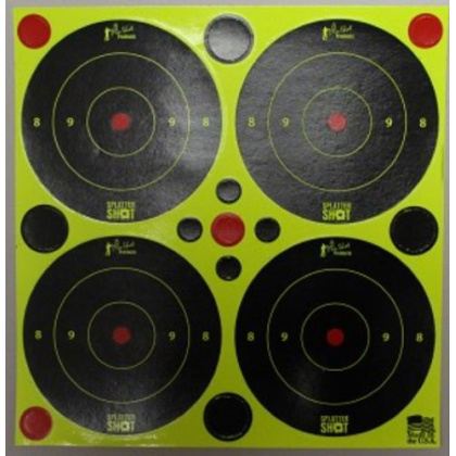 SPLATTER SHOT TARGET BULLSEYE 3" GREEN PEEL/STICK 12 SHEETS
