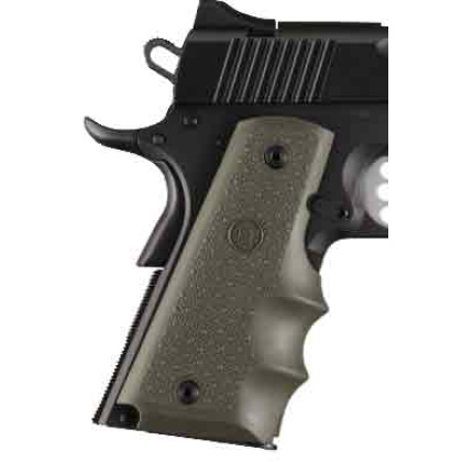 HOGUE GRIPS COLT GOVT MODEL W/FINGER GROOVES OD GREEN