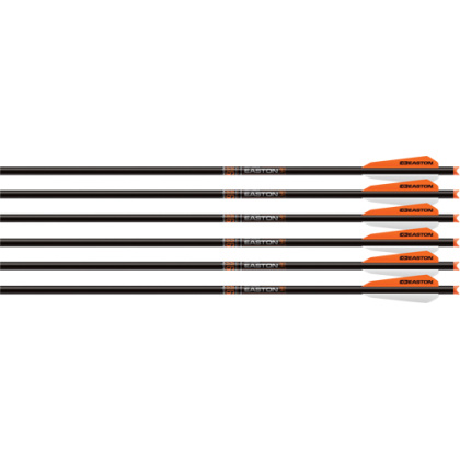 EASTON XBOW BOLT 9MM CARBON 22" W/3" VANES HALF MOON 6-PK