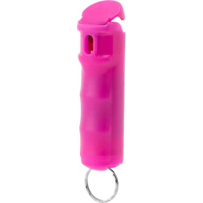 MACE PEPPER SPRAY COMPACT HARD CASE W/KEY RING PINK 12G