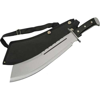 SZCO RITE EDGE 13.5" BLACK BULLY MACHETE SS BLADE W/SHTH