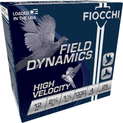 FIOCCHI 12GA 2.75" 1-1/4OZ #4 1330FPS 25RD 10BX/CS