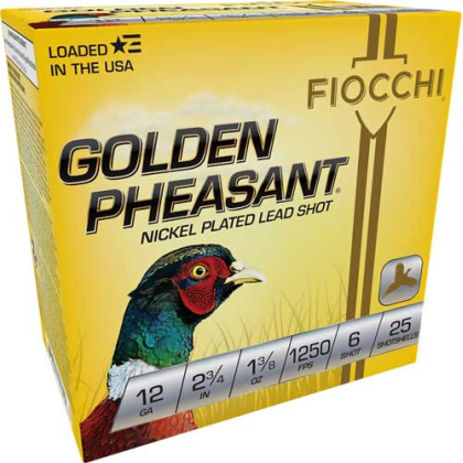 FIOCCHI GOLDEN PHEASANT 12GA 2.75" 1-3/8OZ #6 25RD 10BX/CS