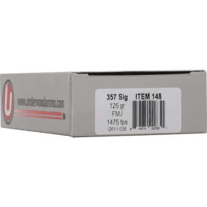 UNDERWOOD 357 SIG 125GR FMJ FN 50RD 10BX/CS