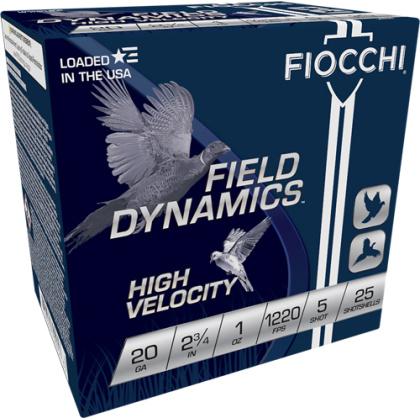 FIOCCHI 20GA 2.75" 1OZ #5 1220FPS 25RD 10BX/CS