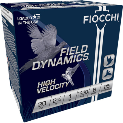FIOCCHI 20GA 2.75" 1OZ #6 1220FPS 25RD 10BX/CS