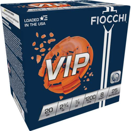 FIOCCHI VIP 20GA 2.75" 7/8OZ #8 1200FPS 250RD CASE LOT