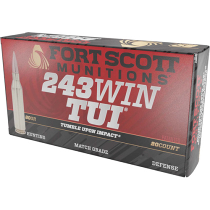 FORT SCOTT 243 WIN 80GR TUI SOLID COPPER 20RD 10BX/CS