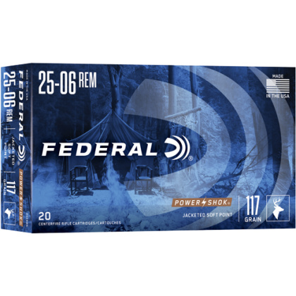 FEDERAL POWER-SHOK 25-06 REM 117GR SP 20RD 10BX/CS