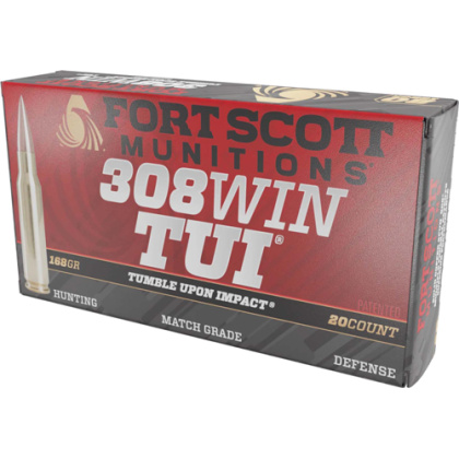 FORT SCOTT 308 WIN 168GR TUI SOLID COPPER 20RD 10BX/CS