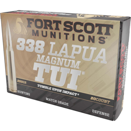 FORT SCOTT 338 LAPUA MAG 250GR TUI SOLID COPPER 20RD 5BX/CS