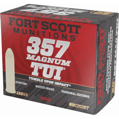 FORT SCOTT 357 MAG 125GR TUI SOLID COPPER 20RD 25BX/CS