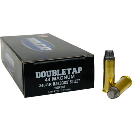 DOUBLETAP 44 REM MAG 240GR SWC HARDCAST SOLID 20RD 25BX/CS