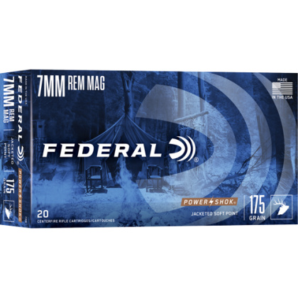 FEDERAL POWER-SHOK 7MM REM MAG 175GR SP 20RD 10BX/CS