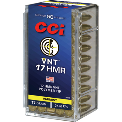 CCI VNT 17HMR 17GR VARMINT TIPPED 2650FPS  50RD 40BX/CS
