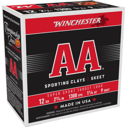 WINCHESTER AA 12GA 2.75" 1-1/8OZ #9 1300FPS 250RD CASE