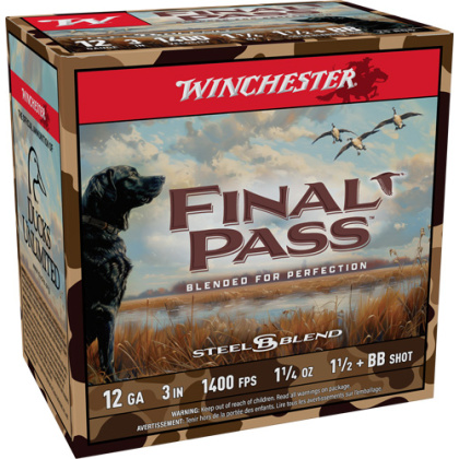 WINCHESTER FINAL PASS 12GA 3" 1-1/4OZ #BB & 1.5 25RD 10BX/CS