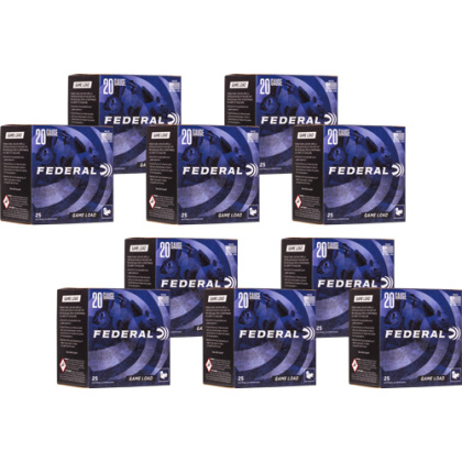 FEDERAL GAME LOAD 20GA 2.75" 7/8OZ #7.5 1210FPS CASE LOT